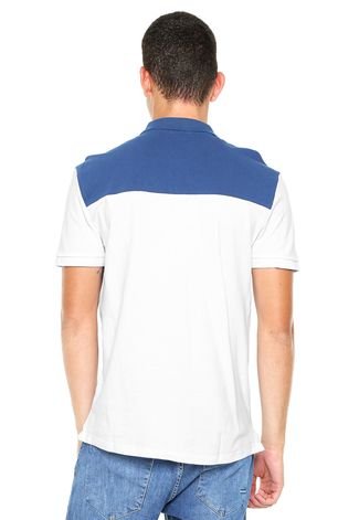 Camisa Polo Calvin Klein Recortes Branca/Azul
