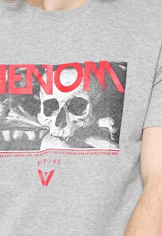 Camiseta Venom Estampada Cinza