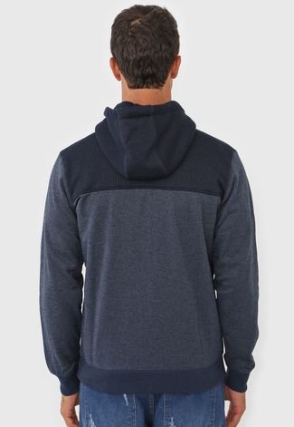 Moletom Flanelado Aberto Quiksilver Keller Block Azul-Marinho