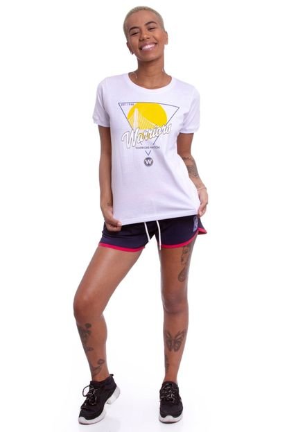 Camiseta NBA Feminina Estampada Symbol City Golden State Warriors Casual Branca - Marca NBA