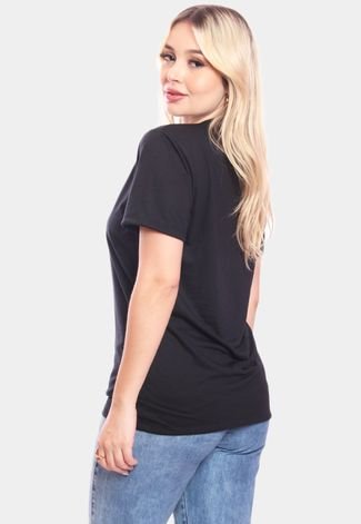 Tshirt Blusa Feminina Coqueiros California Estampada Manga Curta Camiseta Camisa Preto