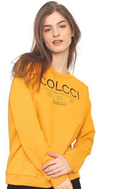 Moletom Fechado Colcci Lettering Amarelo - Marca Colcci
