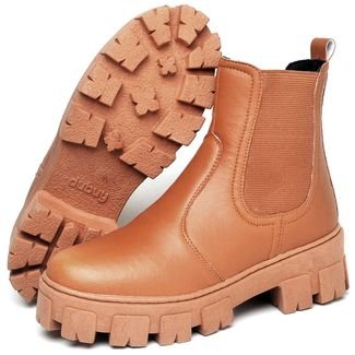 Bota Coturno Feminino Cano Curto Tratorada DUBUY 1504FG Caramelo