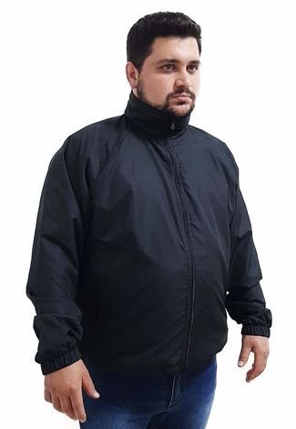 Jaqueta Com Forro Butu Biru Plus Size Extra Grande Casaco  Preto
