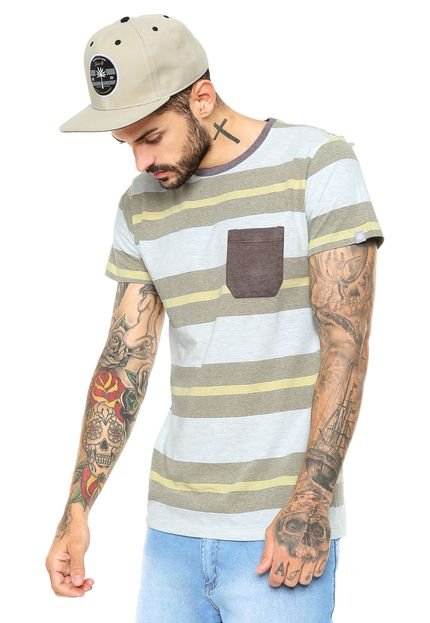 Camiseta Element Striped Cinza/Amarela - Marca Element