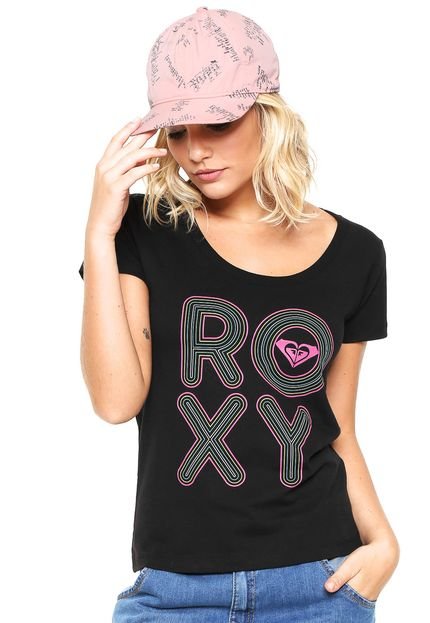Camiseta Roxy Neon Lights Preta - Marca Roxy