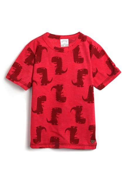 Camiseta Alakazoo Menino Dinossauro Vermelha - Marca Alakazoo