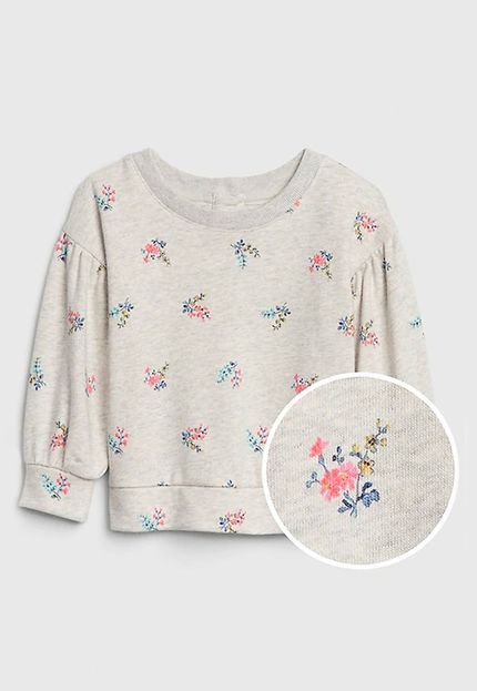 Camiseta GAP Infantil Floral Cinza - Marca GAP