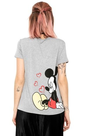 Blusa Cativa Mickey e Minnie Cinza