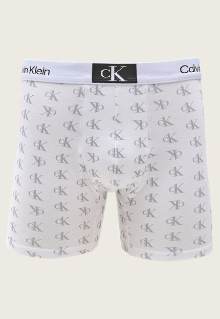 Cueca Calvin Klein Underwear Boxer 1996 Staggered Logo Branca - Marca Calvin Klein Underwear