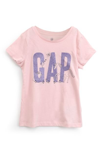Camiseta GAP Infantil Logo Rosa - Marca GAP