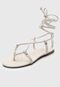 Rasteira Dafiti Shoes Amarração Off-White - Marca DAFITI SHOES