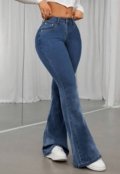 Calça Jeans Flare Feminina Lavagem Escura Cintura Alta e Modelagem Perfeita - Marca TEX JEANS