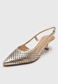 Scarpin Slingback Bottero Microfuro Dourada - Marca Bottero