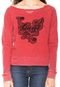 Moletom Flanelado Fechado Guess Script Lace Vermelho - Marca Guess