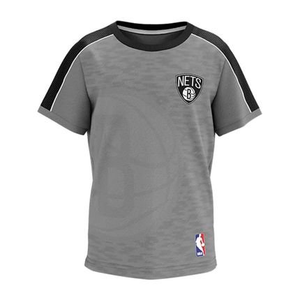 Camiseta Braziline NBA Dawn Brooklyn Nets - Juvenil - Cinza - Marca braziline