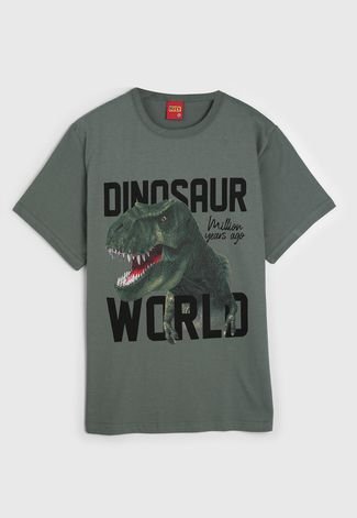 Camiseta Kyly Infantil Dinossauro Verde