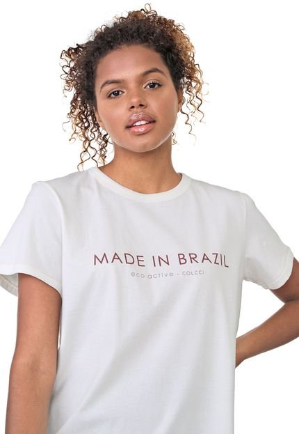 Camiseta Colcci Fitness Made In Brazil Off-White - Marca Colcci Fitness