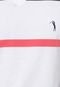 Camiseta Manga Curta Aleatory Listras Branca/Rosa - Marca Aleatory