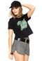 Blusa Cropped Calvin Klein Jeans Estampada Preta - Marca Calvin Klein Jeans