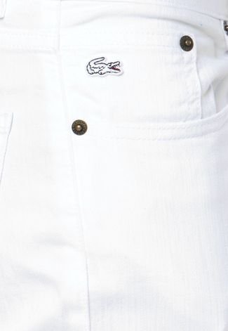 Calça Jeans Lacoste Reta Logo Branca