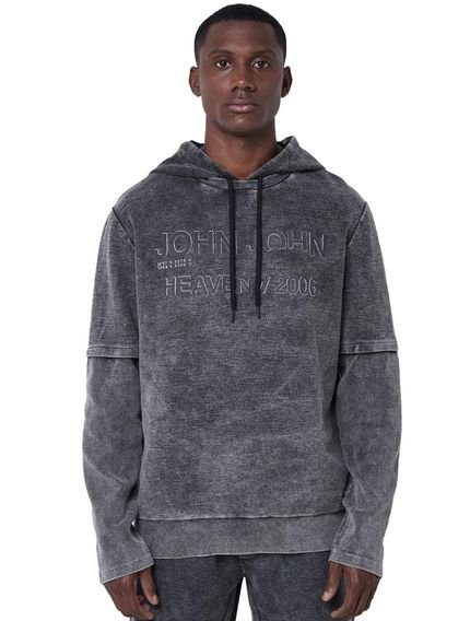 Moletom John John Masculino Hoodie Full Print Torino Preto Mescla - Marca John John