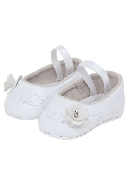 Sapato Pimpolho Infantil Primeiro Sapatinho Branco - Marca Pimpolho