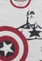Pijama Avengers Curto Menino Personagens Cinza - Marca Avengers