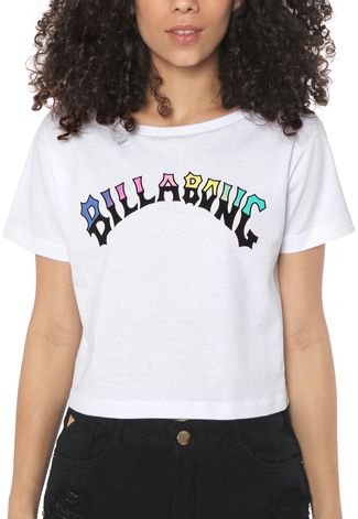 Camiseta Cropped Billabong Split Arc Branca