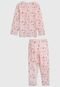 Pijama Tricae Longo Infantil Gatinho Off-White/Rosa - Marca Tricae
