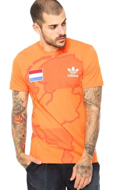 Camiseta Mangas Curtas adidas Originals Netherlands Laranja - Marca adidas Originals
