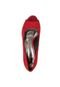 Peep Toe Beira Rio Salto Grosso Vermelho - Marca Beira Rio