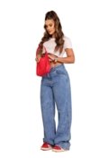 Calça Jeans Pantalona Wide Leg Elegante Jeans Marmorizada Feminina Confortável Tecido Premium - Marca Pletora