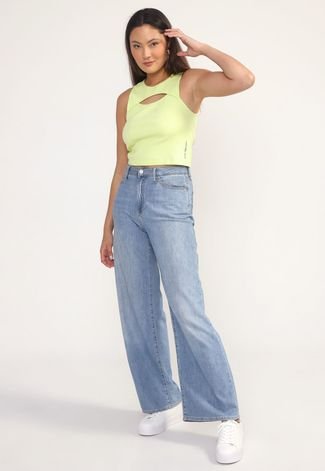 Regata Cropped Calvin Klein Jeans Cut Out Verde