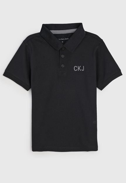 Camisa Polo Calvin Klein Kids Infantil Logo Preta - Marca Calvin Klein Kids
