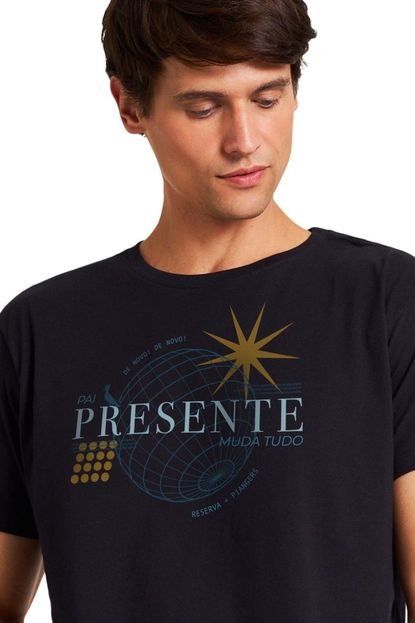 Camiseta Pai Presente Muda Tudo Reserva Preto - Marca Reserva