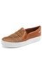 Slip On Couro Dumond Laser Cut Caramelo - Marca Dumond