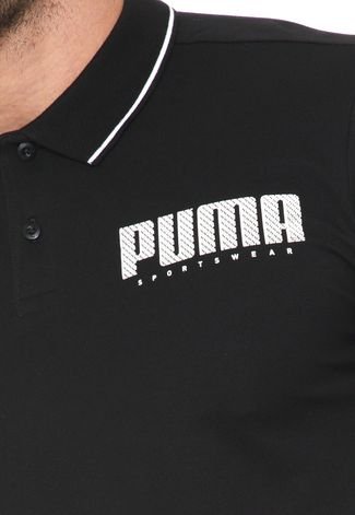 Camisa Polo Puma Reta Athletics Preta