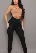 Calça Jeans Feminina com Cinta Modeladora Super Lipo Cintura Alta Preta - Marca ER ESTILO RENOVADO