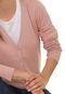 Cardigan Hering Tricot Liso Rosa - Marca Hering