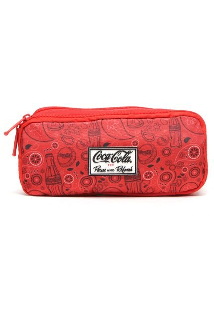 Estojo Duplo PCF Paisley Coca-Cola Vermelho - Marca PCF