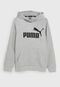 Blusa De Moletom Puma Infantil Com Capuz Cinza - Marca Puma