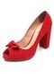 Peep Toe DAFITI SHOES Salto Grosso Vermelho - Marca DAFITI SHOES