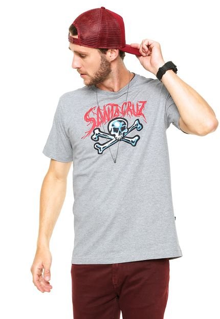 Camiseta Santa Cruz Skull Cinza - Marca Santa Cruz