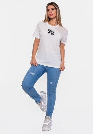 Camiseta Ecko Feminina Estampada Off White