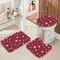 Kit 3 Tapetes Decorativos para Banheiro Wevans Flores Vermelho - Marca Wevans