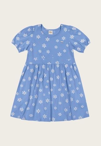 Vestido Infantil Elian Floral Azul