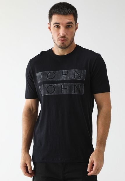 Camiseta John John Reta Estampada Preta - Marca John John