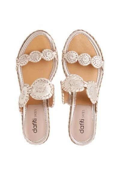 Sandalia Tac n Corrido Dorada Dafiti Shoes Outlet Especial
