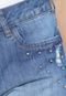 Short Jeans Lunender Destroyed Aplicações Azul - Marca Lunender